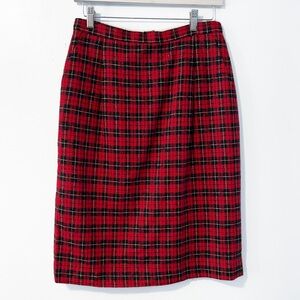 Vintage | Pendleton 100% Virgin Wool TartanPlaid Pencil Skirt Dark Acedemia